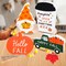 5Pcs Fall Decor Fall Decorations for Home Fall Tiered Tray Decor Pumpkin Truck Gnome Coffee Cup Sign Wood Bead Garland Fall Table Decor for Autumn Harvest Thanksgiving Decor